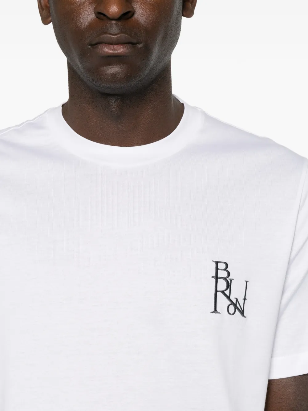Brioni T-shirt met geborduurd logo Wit