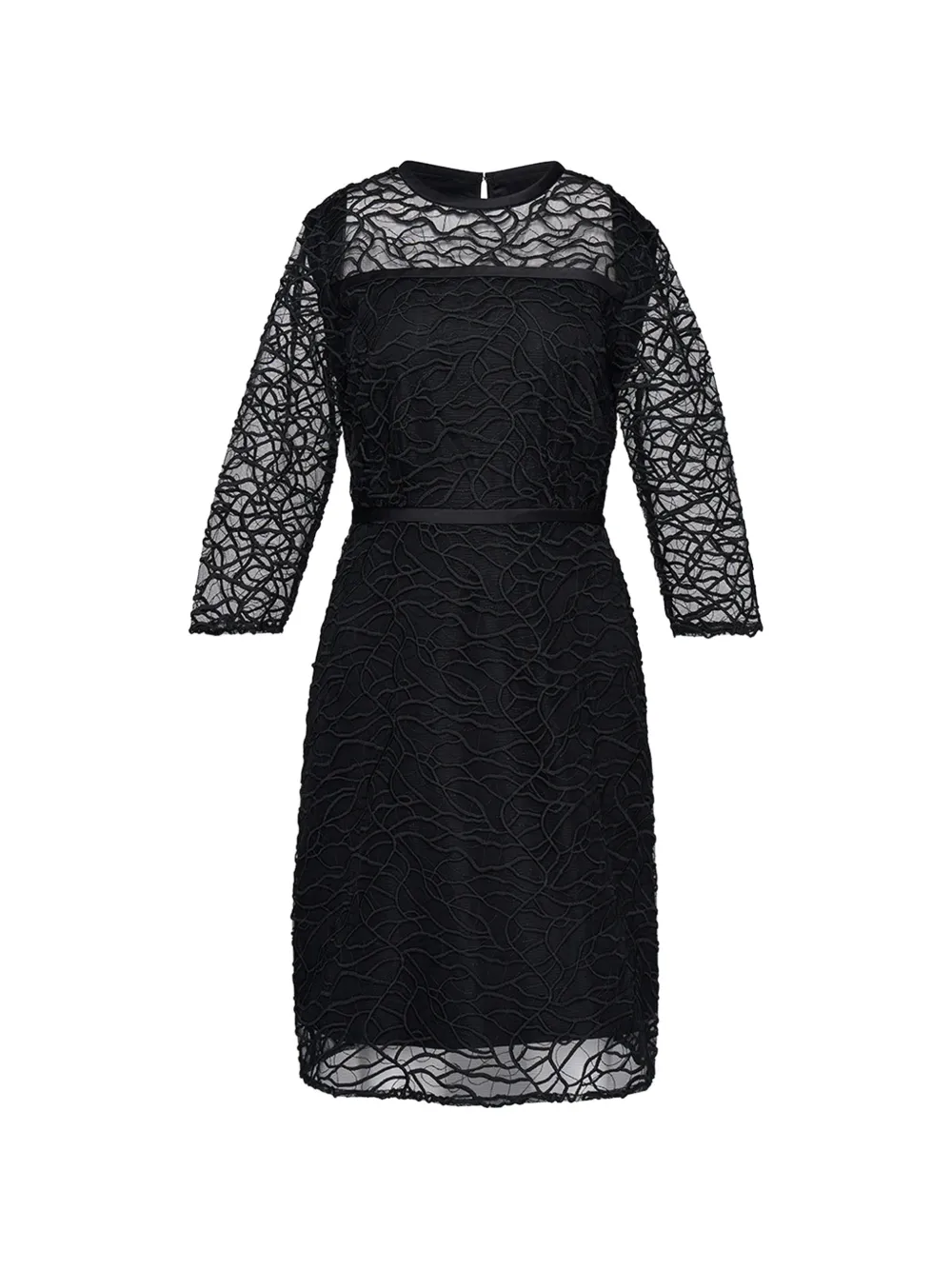 Club21 mini abstract-scribble lace dress