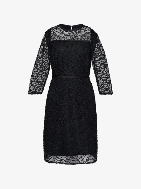 Club21 mini abstract-scribble lace dress