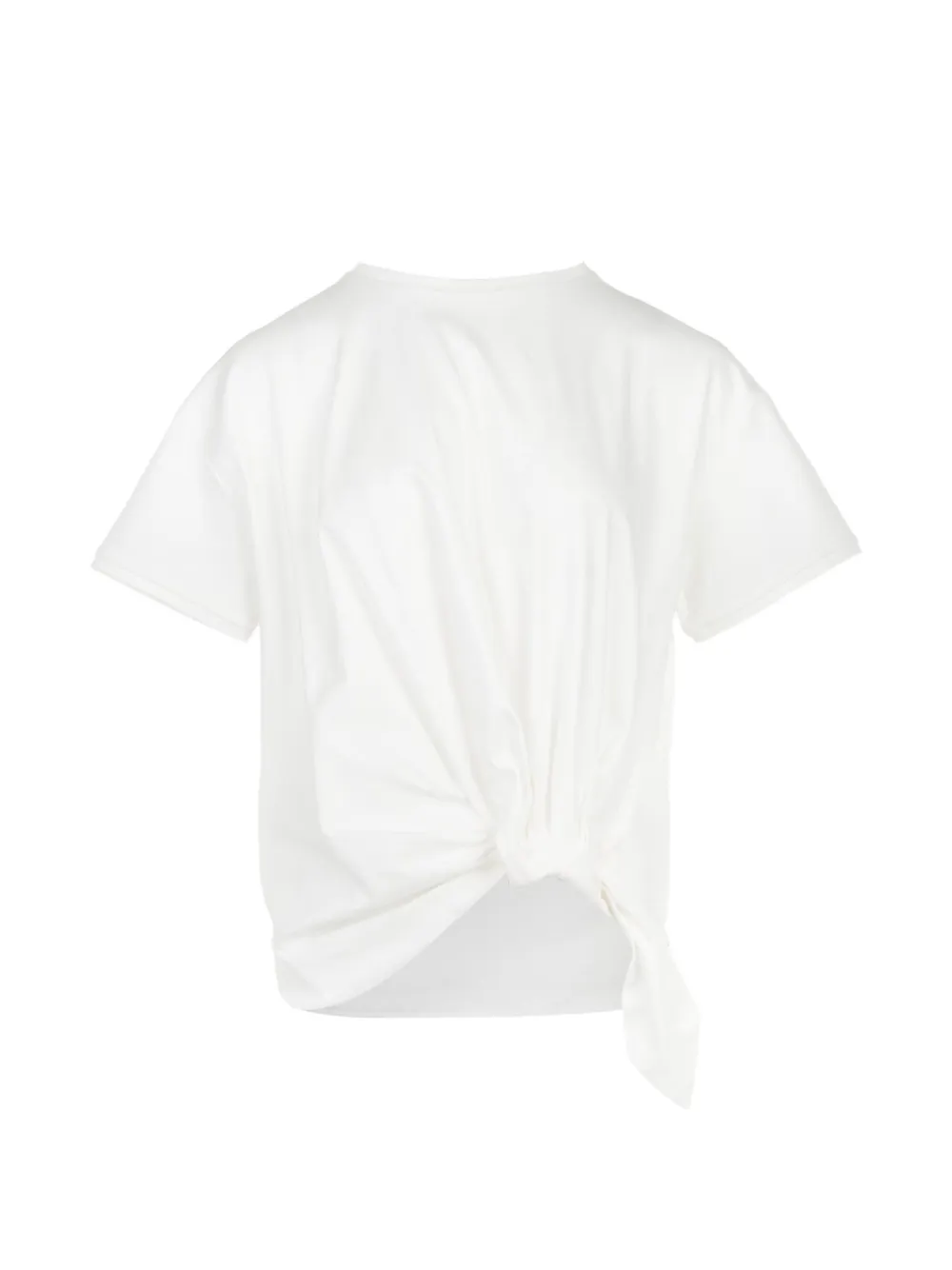 Club21 Joanna Knot-detail T-shirt In White
