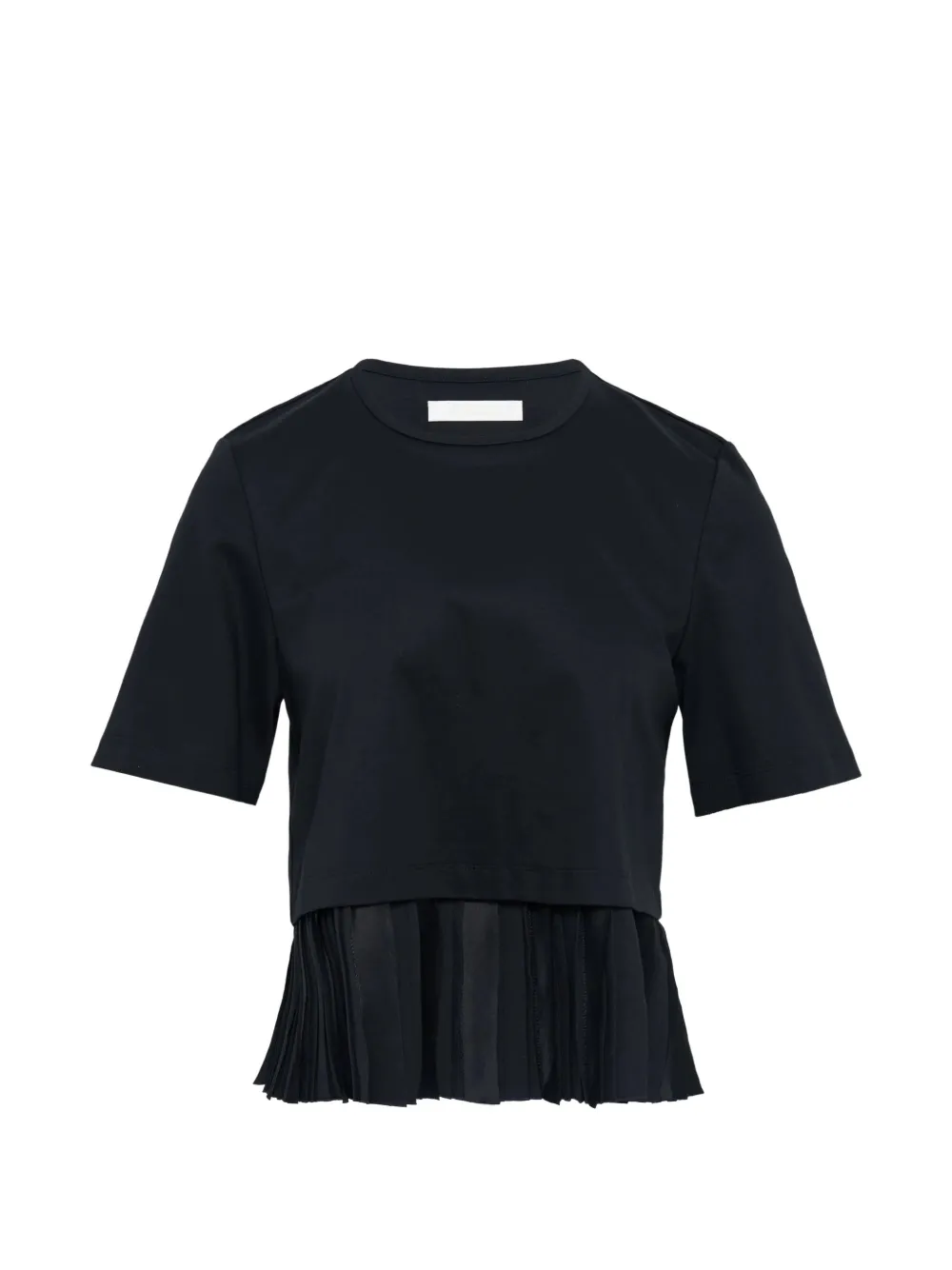 Club21 pleated-hem T-shirt - Schwarz