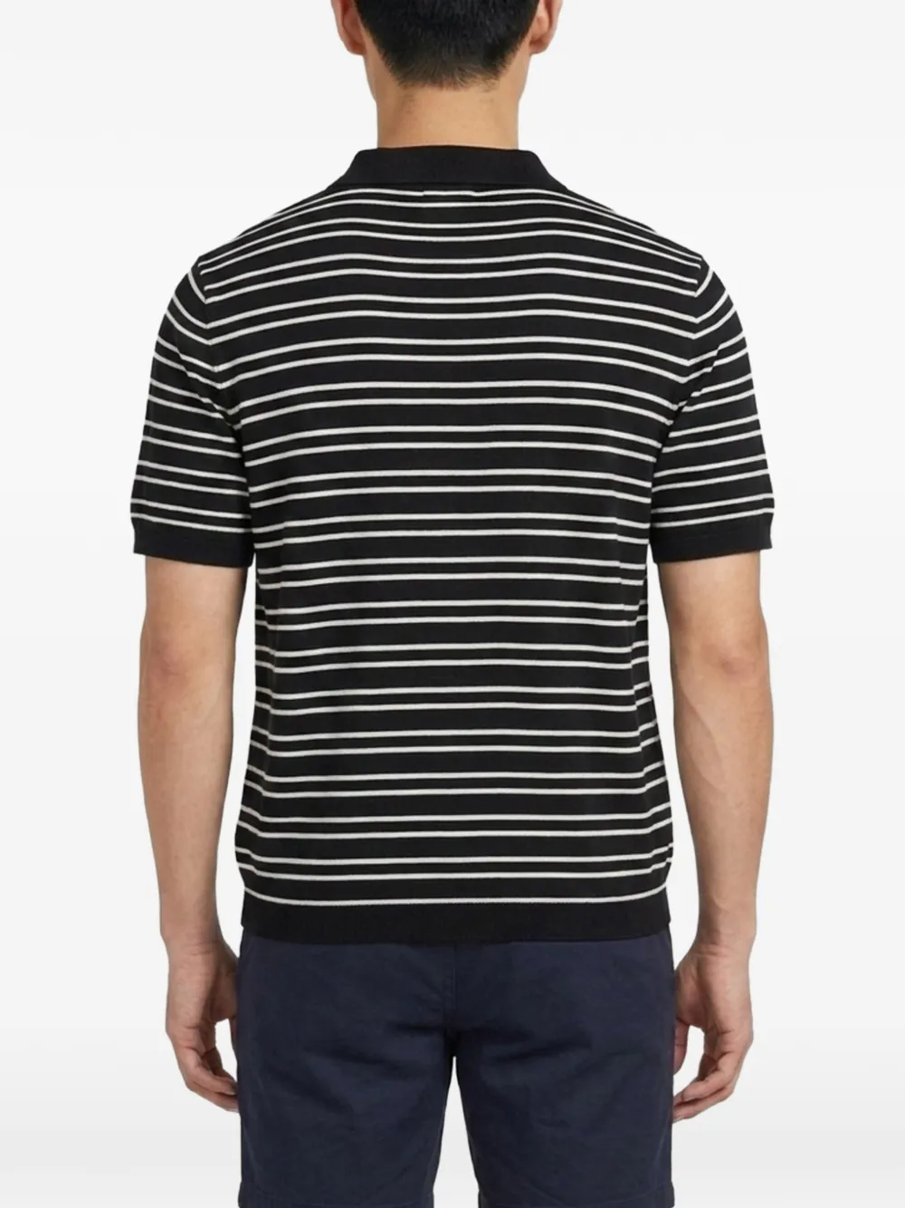 Represent California gestreept gebreid poloshirt Zwart