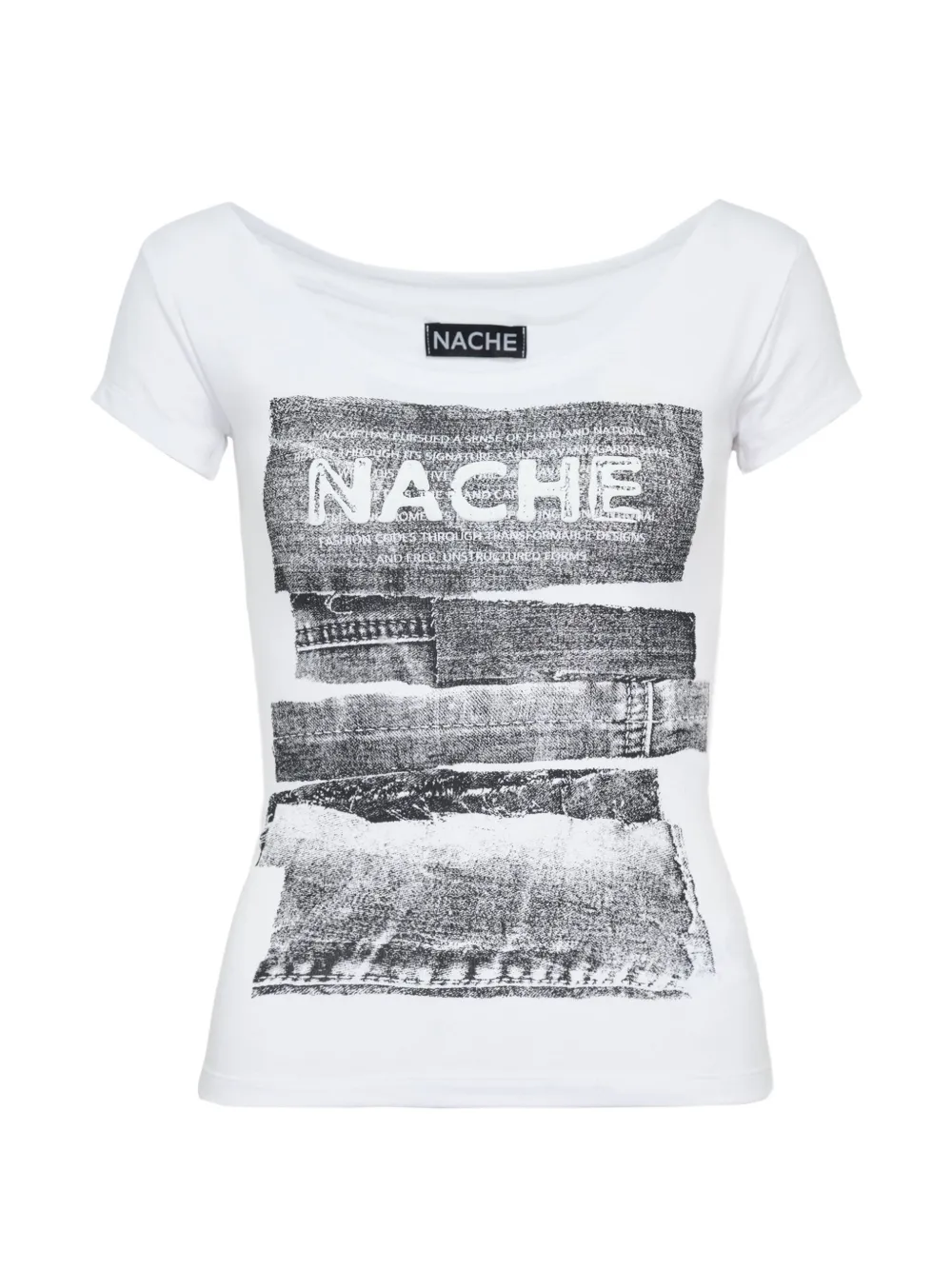 NACHE Collage Logo T-shirt - Weiß