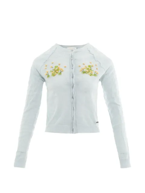SHUSHU/TONG beaded floral-detail cardigan