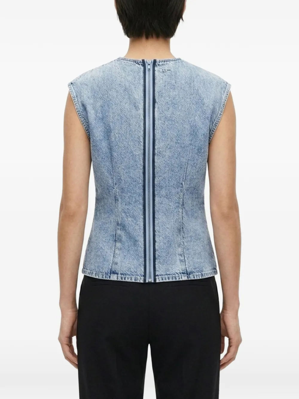 rag & bone Ava denim top met V-hals Blauw