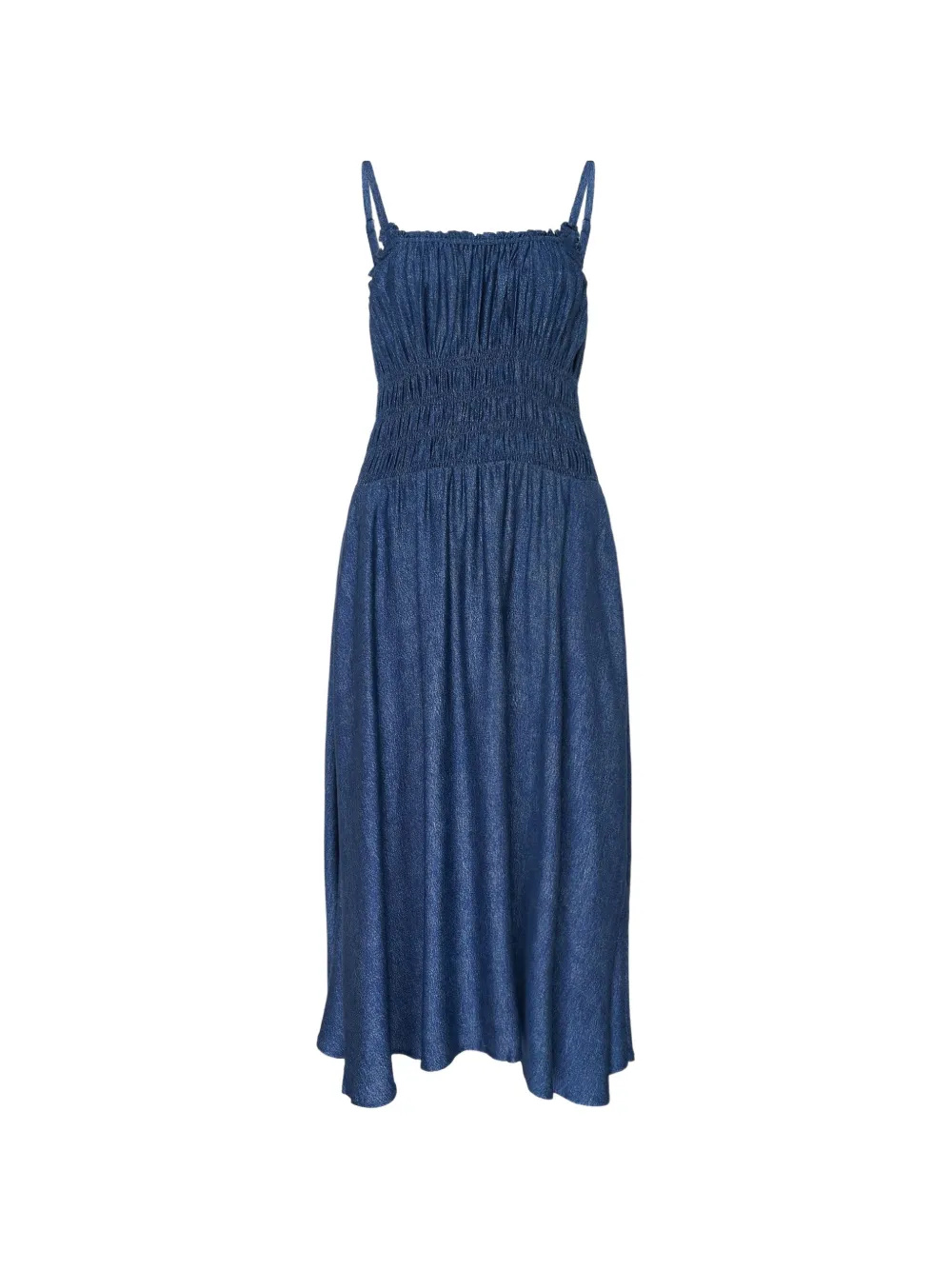 rag & bone Miramar Slink Camelia smocked midi dress - Blau