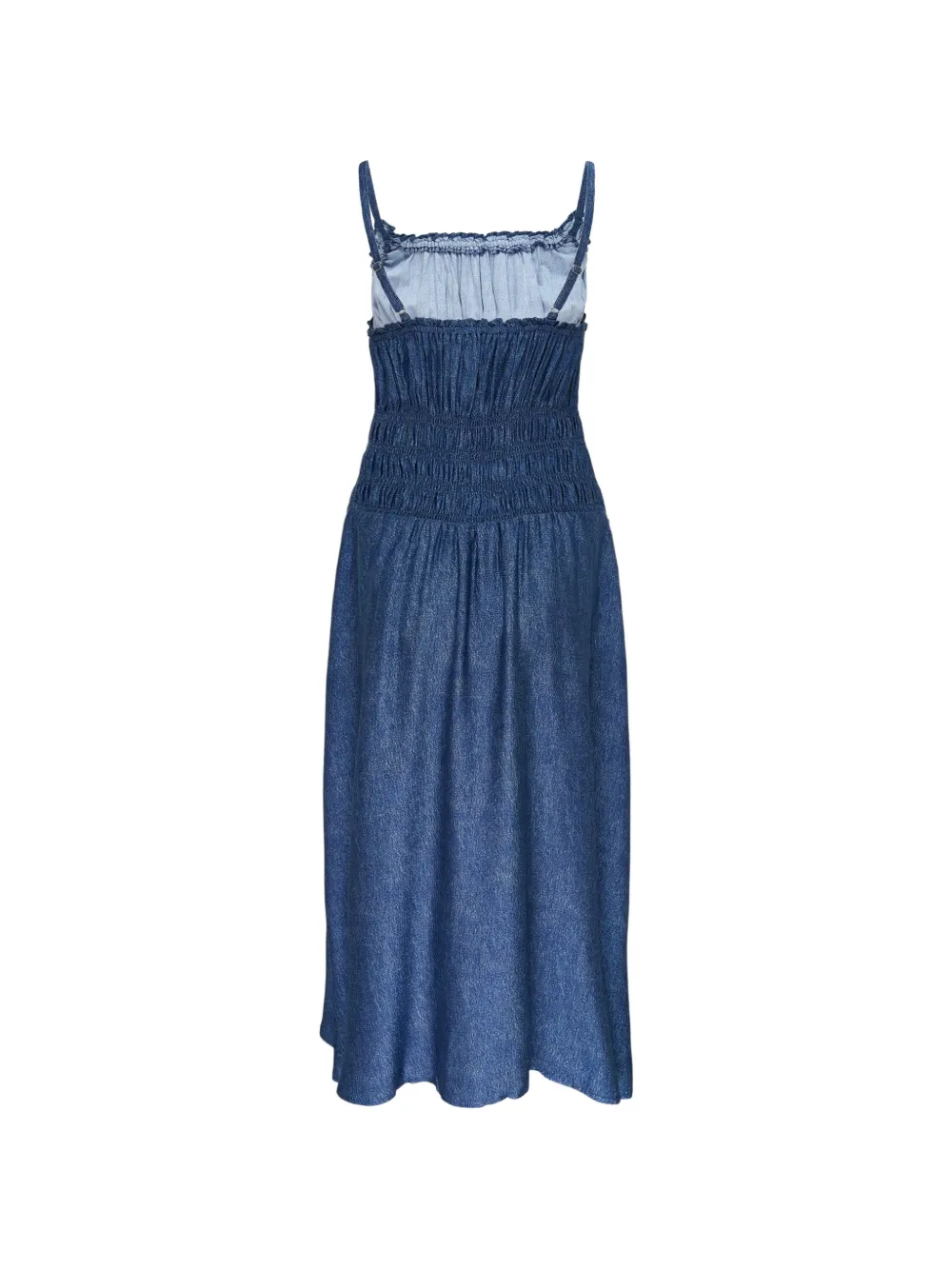rag & bone Miramar Slink Camelia gesmockte midi-jurk Blauw