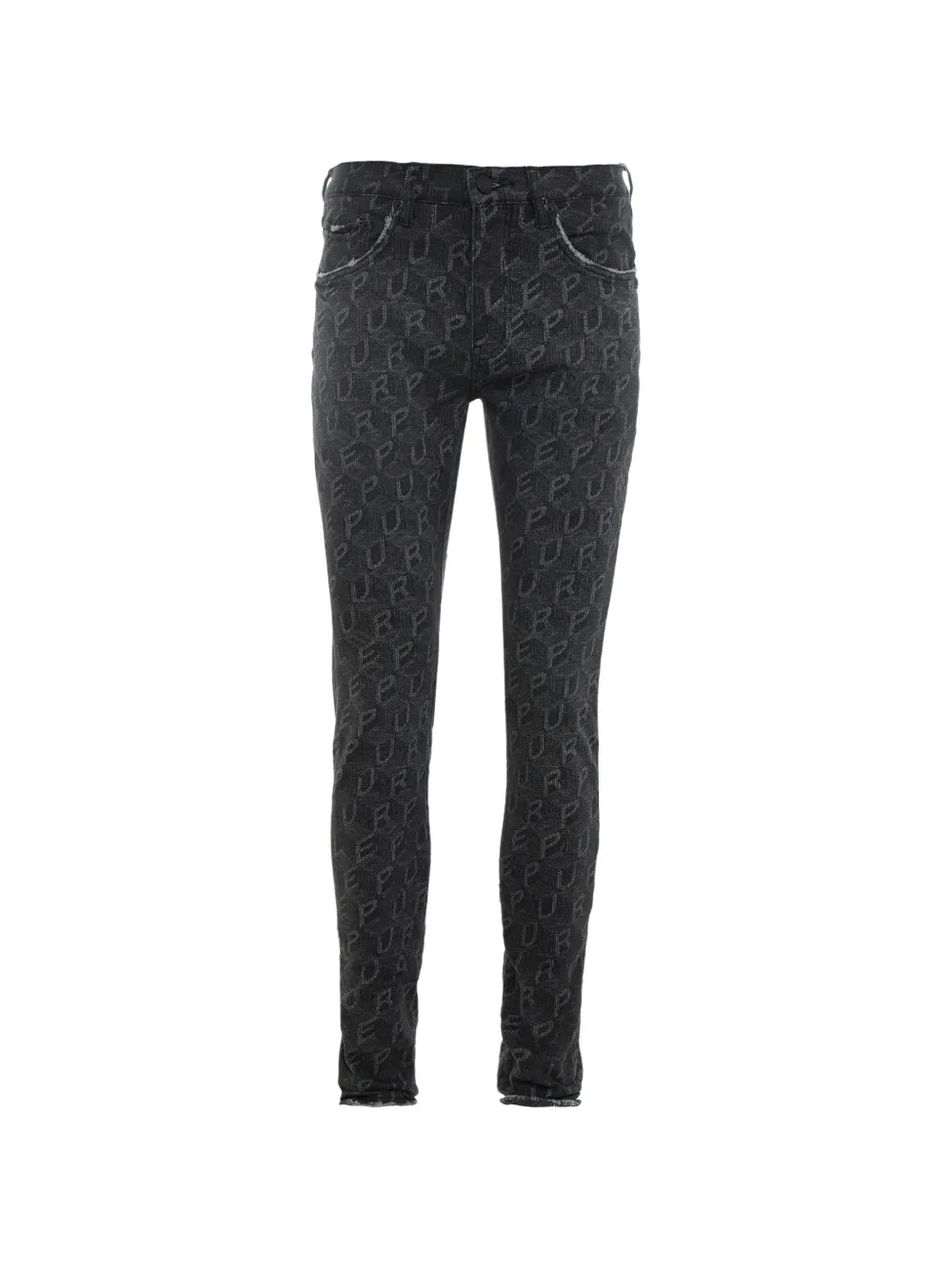 Purple Brand Skinny jeans met monogram-print Zwart