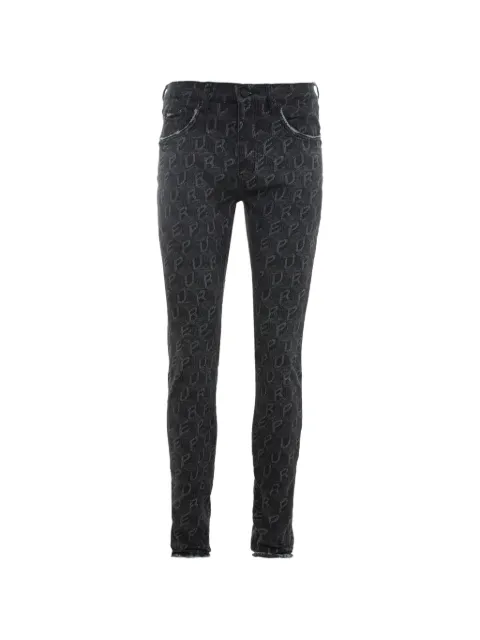 Purple Brand skinny jeans con monograma estampado