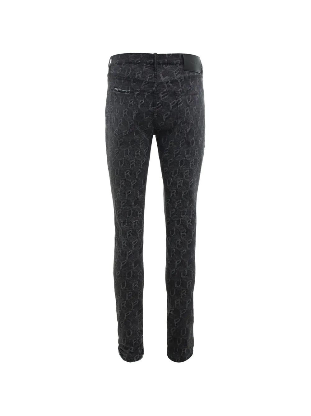 Purple Brand Skinny jeans met monogram-print Zwart