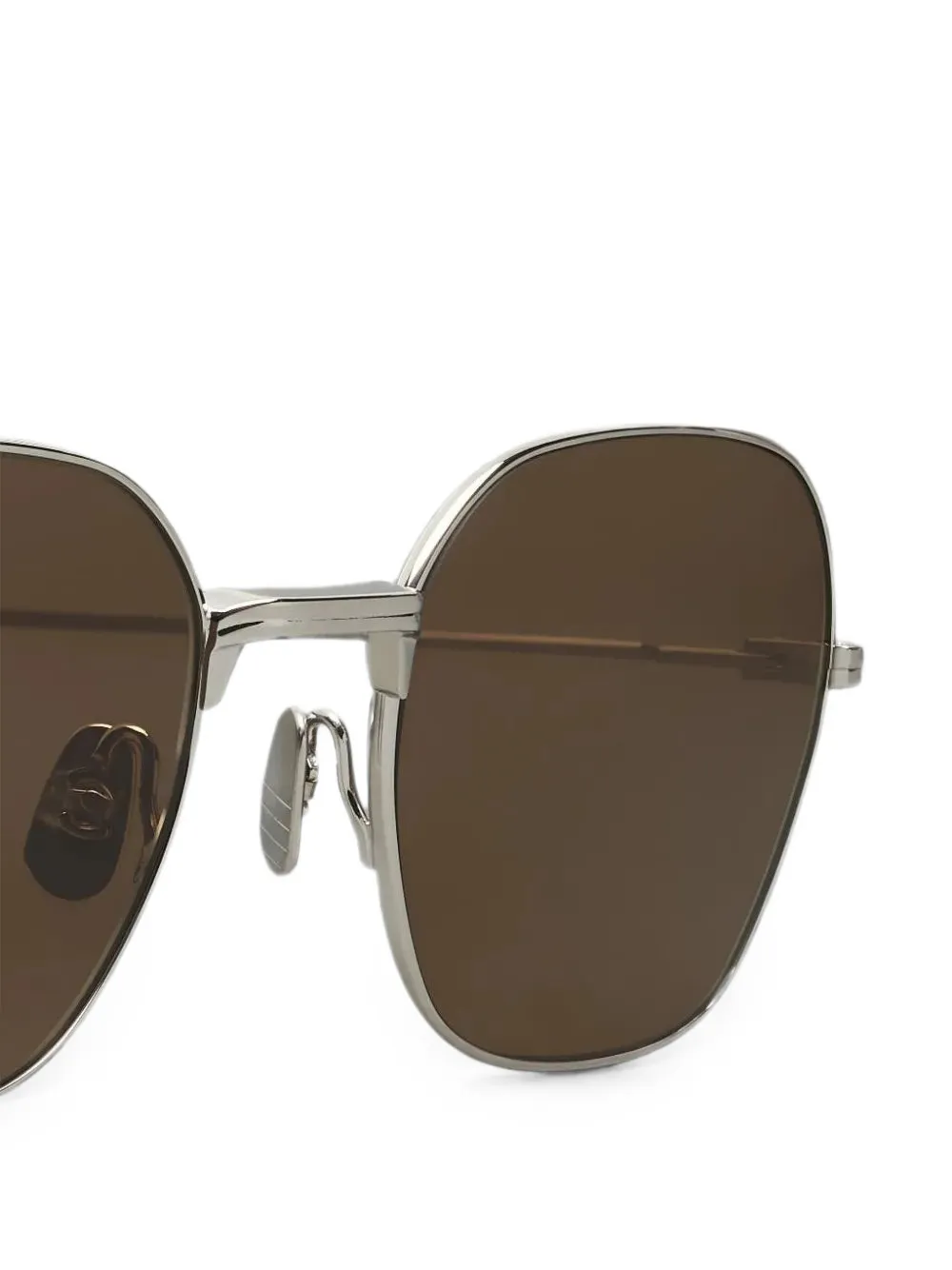 Thom Browne Titanium zonnebril met rechthoekig montuur Goud