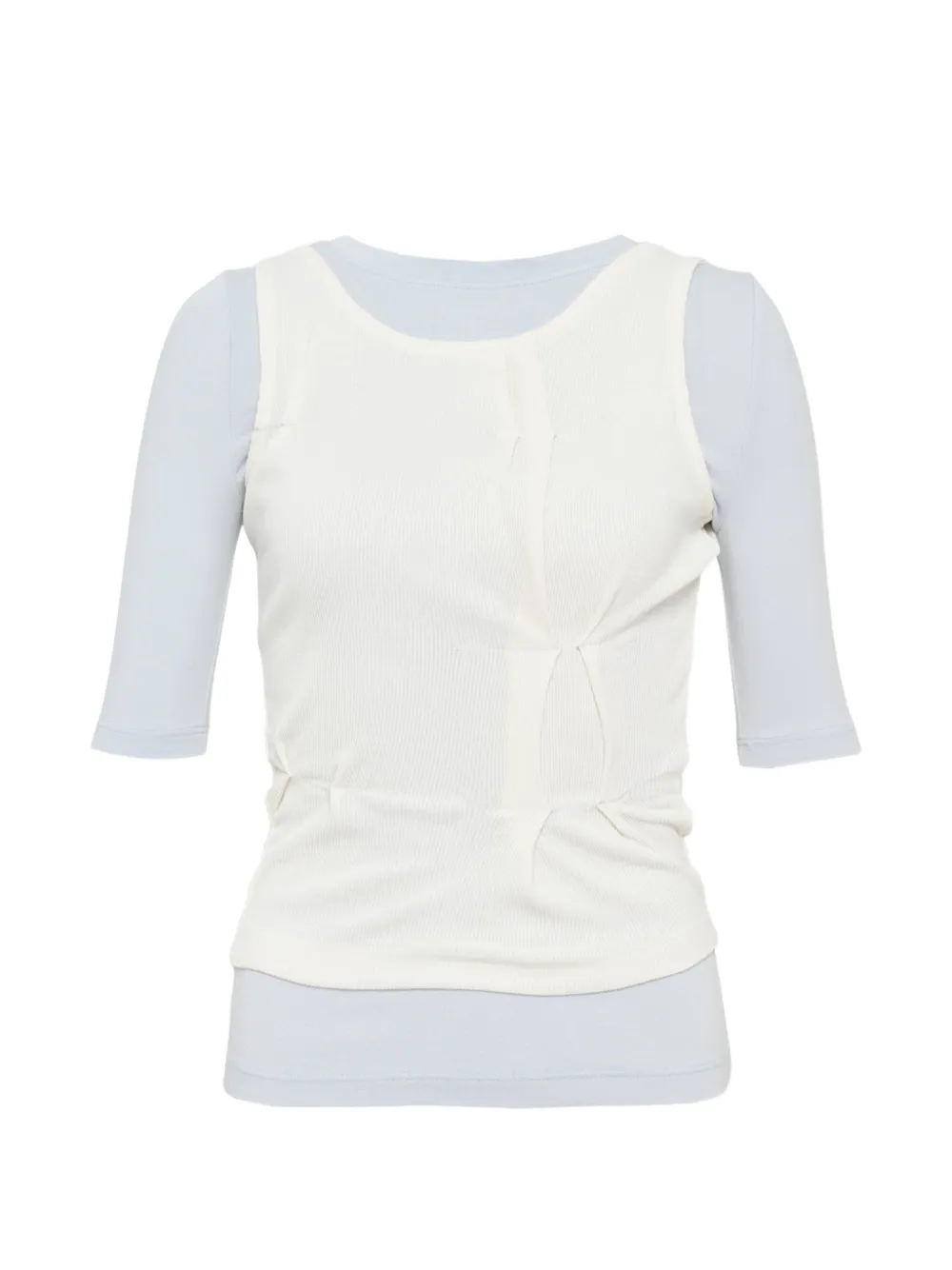 NACHE folded layered T-shirt - Weiß