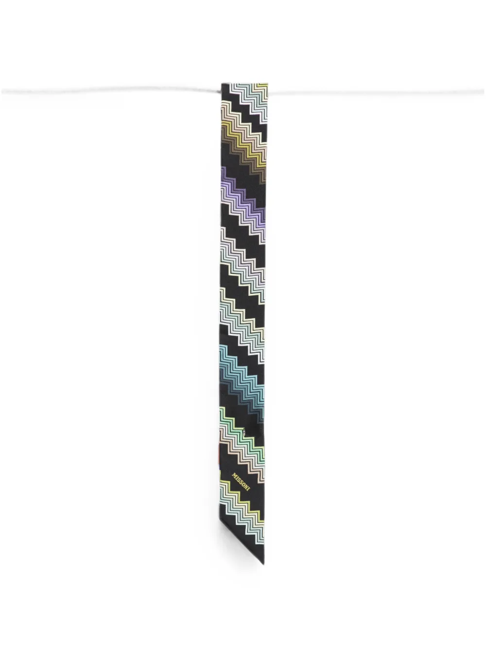 Missoni Zigzag Skinny Scarf In Gray