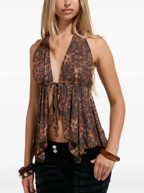 Juicy Couture leopard-print halterneck top