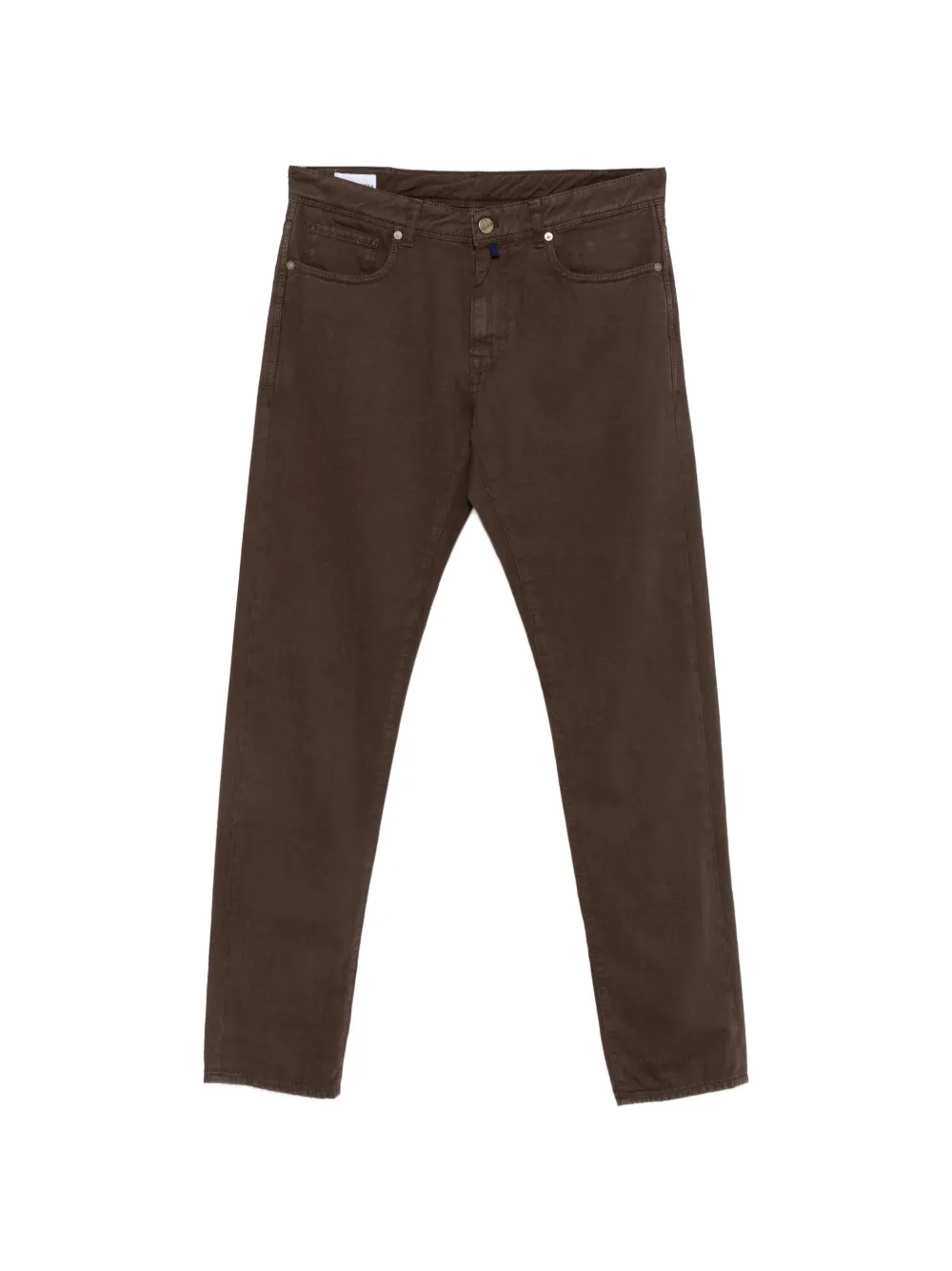 Incotex logo-patch belt-loop trousers - Marrone
