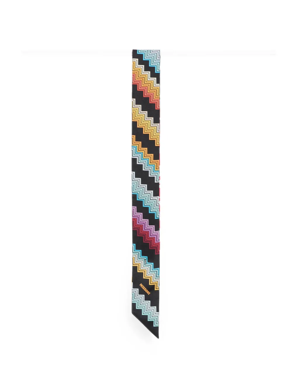 Missoni zigzag-print skinny scarf - Schwarz