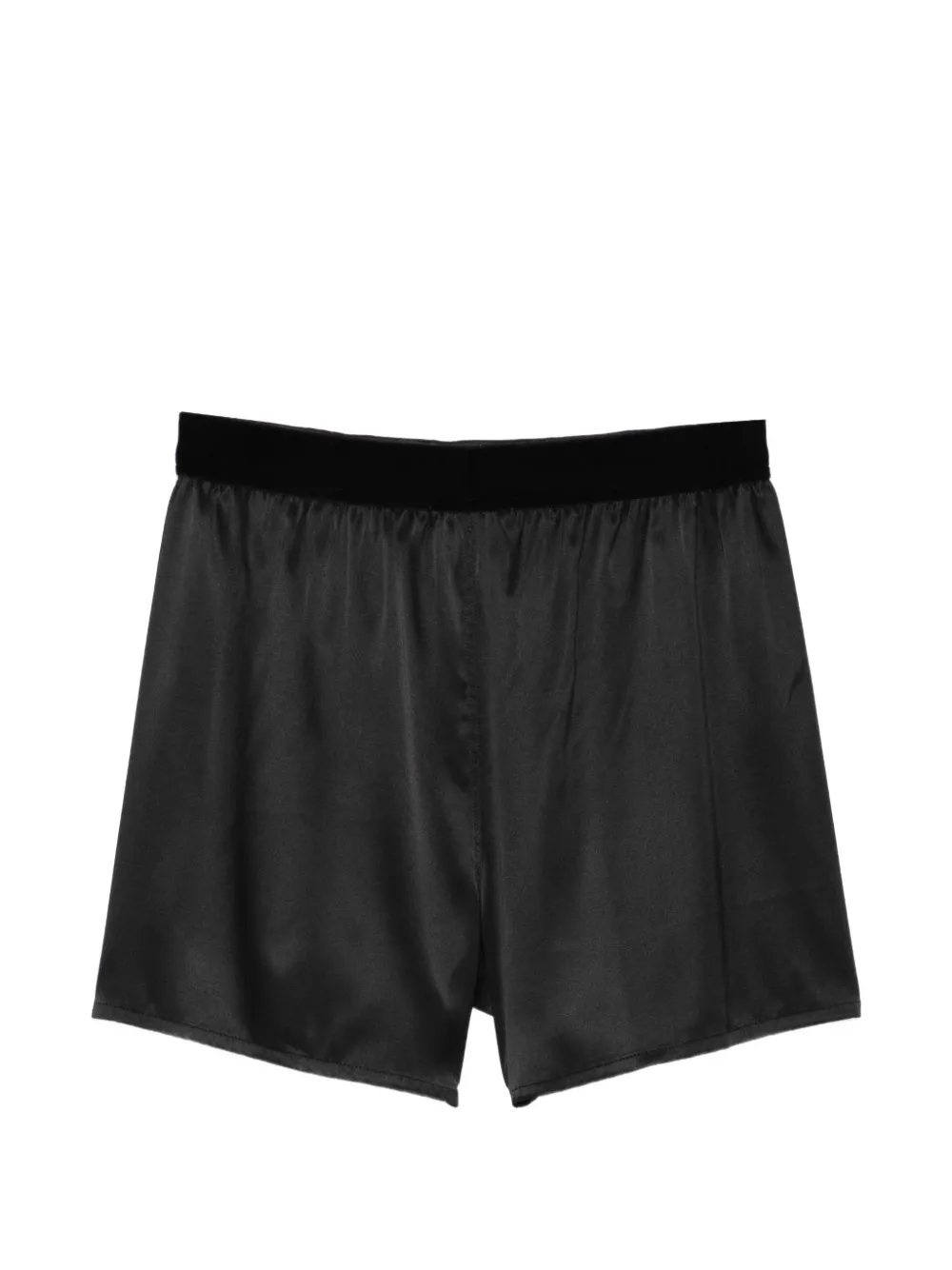 TOM FORD logo-embroidered elasticated-waistband silk shorts Zwart
