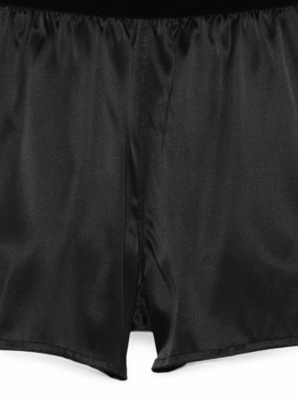 TOM FORD logo-embroidered elasticated-waistband silk shorts Zwart