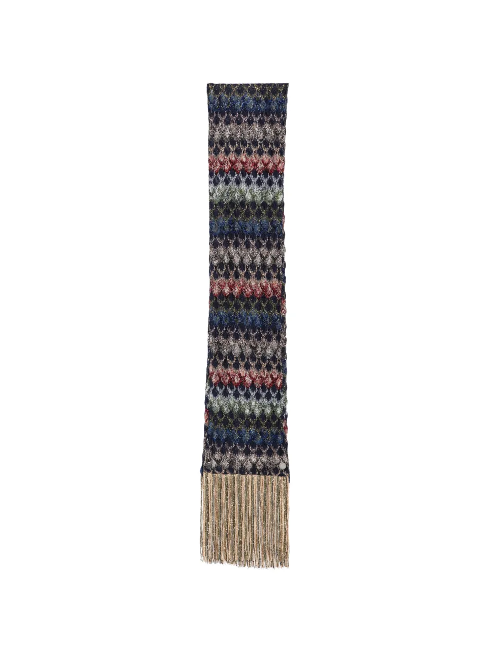 Missoni zigzag-knit fringed scarf - Blu
