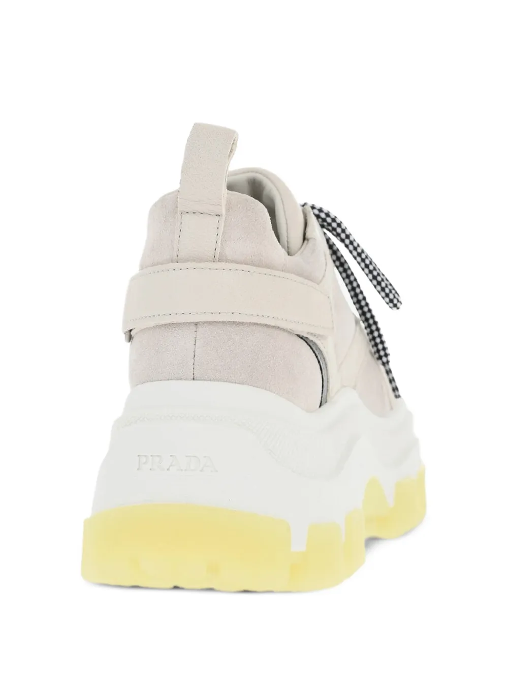 Prada platform touch-strap sneakers Beige