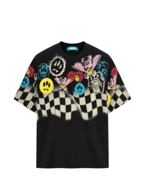 BARROW Kariertes Sweatshirt mit grafischem Print