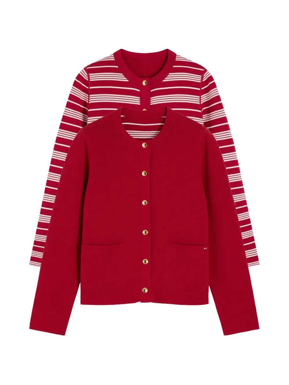 Tommy Hilfiger reversible horizontal-stripe cardigan - Rot