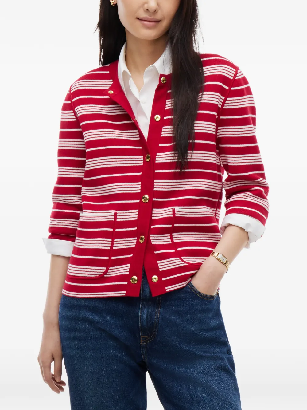 Tommy Hilfiger Omkeerbaar vest met horizontale streep Rood