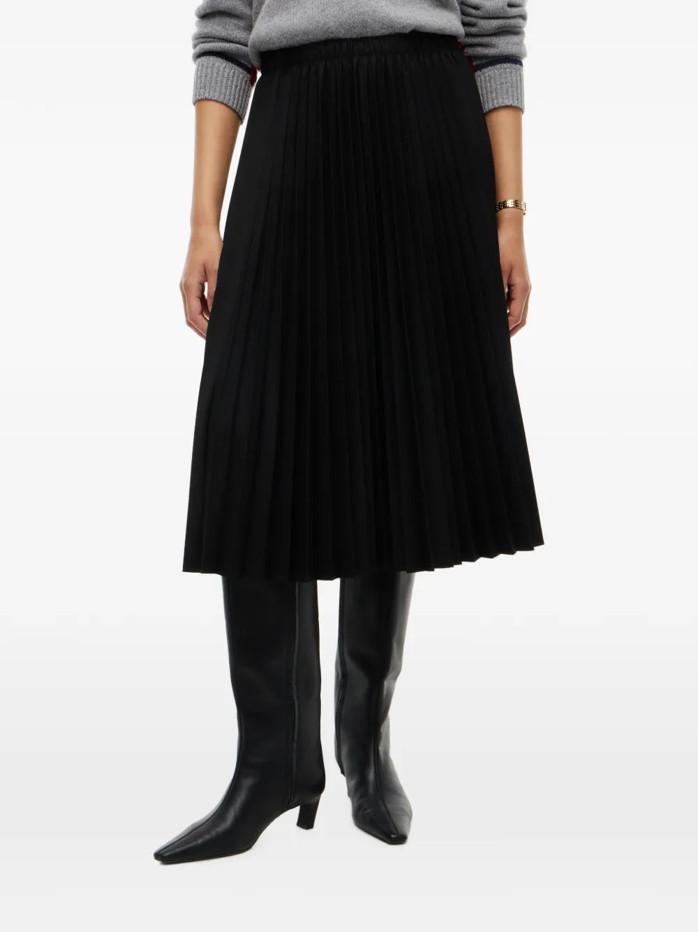 Tommy Hilfiger Midi-plooirok Zwart