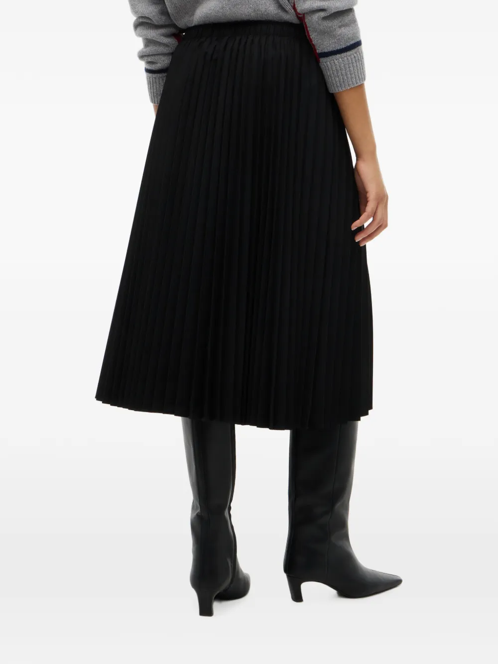 Tommy Hilfiger Midi-plooirok Zwart