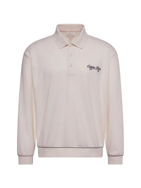 Calvin Klein logo-embroidered polo sweater