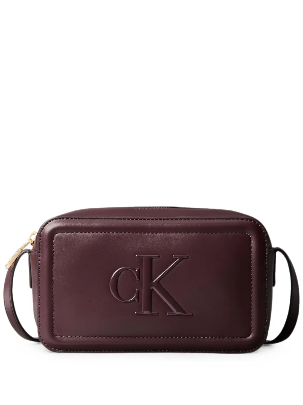 Calvin Klein Monogram logo-embossed camera shoulder bag - Rosso