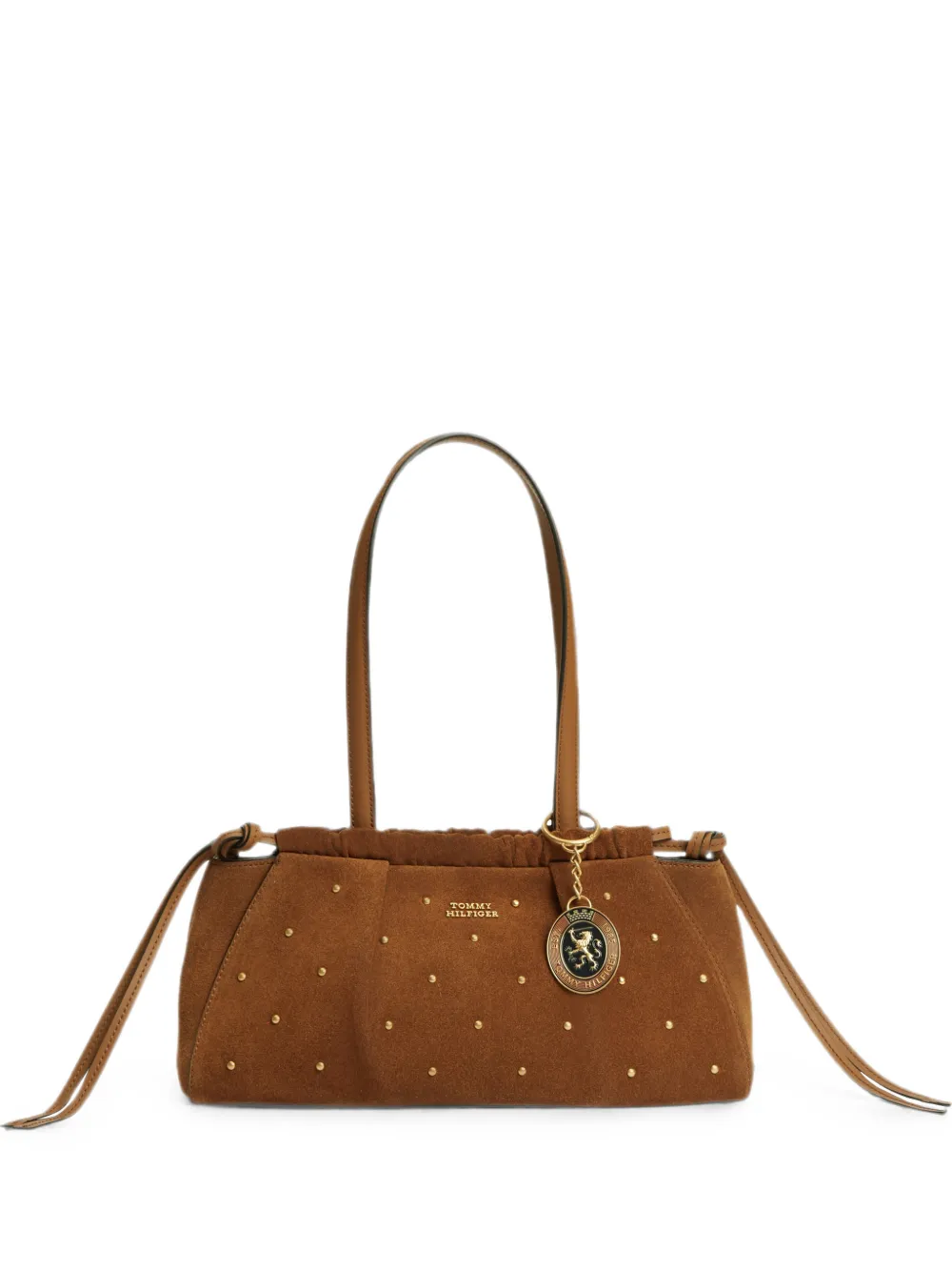 Tommy Hilfiger studded-ruched tote bag - Marrone