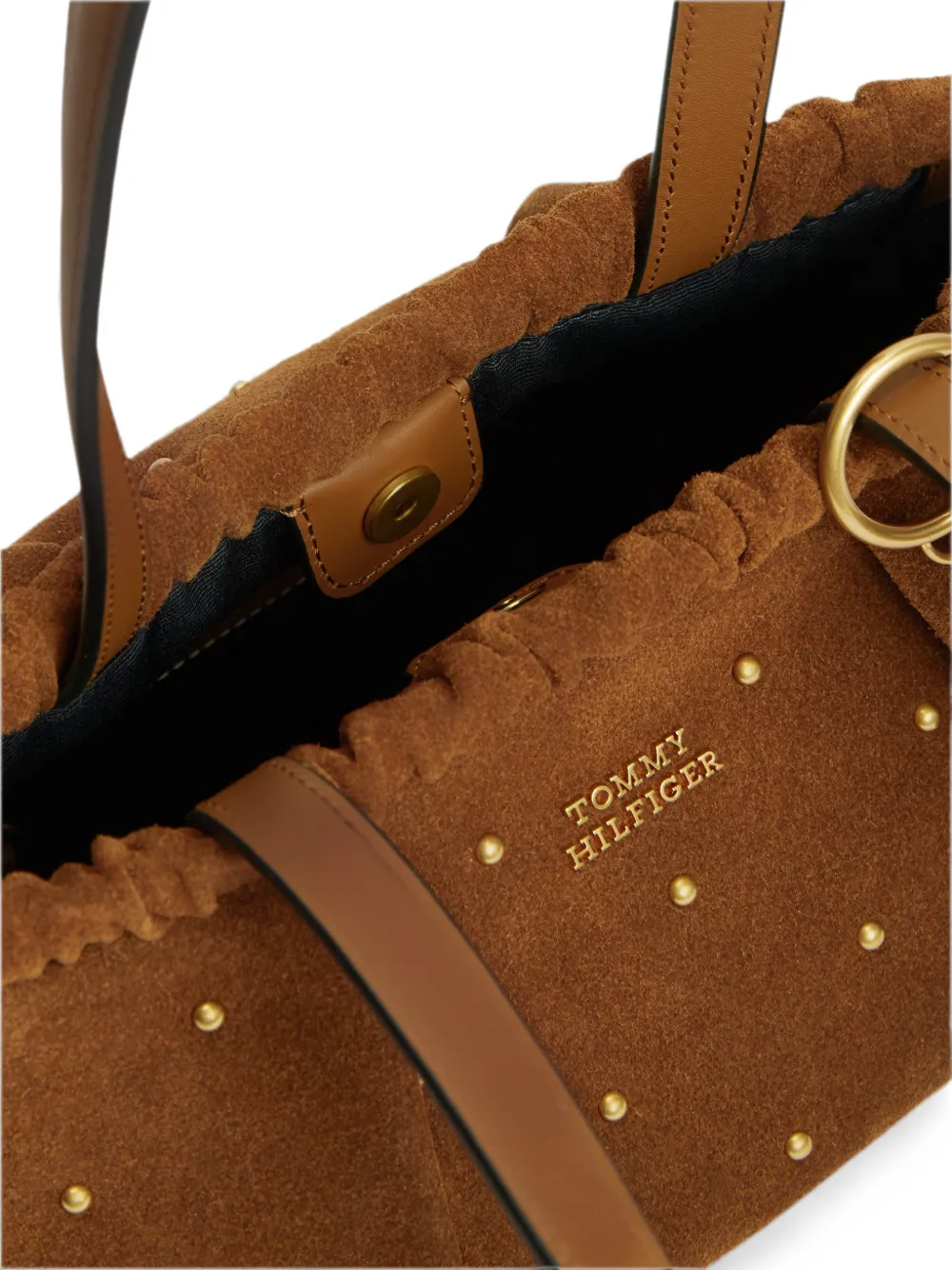 Tommy Hilfiger shopper met ruches en studs Bruin