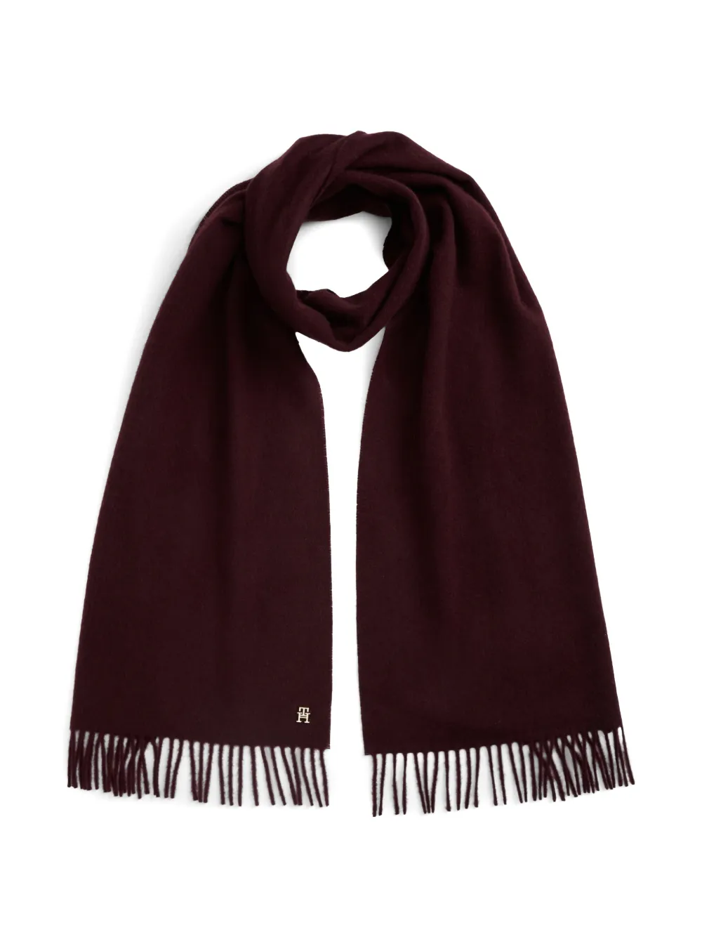 Tommy Hilfiger fringed logo-plaque scarf - Viola