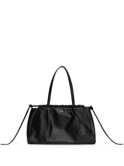Tommy Hilfiger ruched-trim logo-plaque tote bag