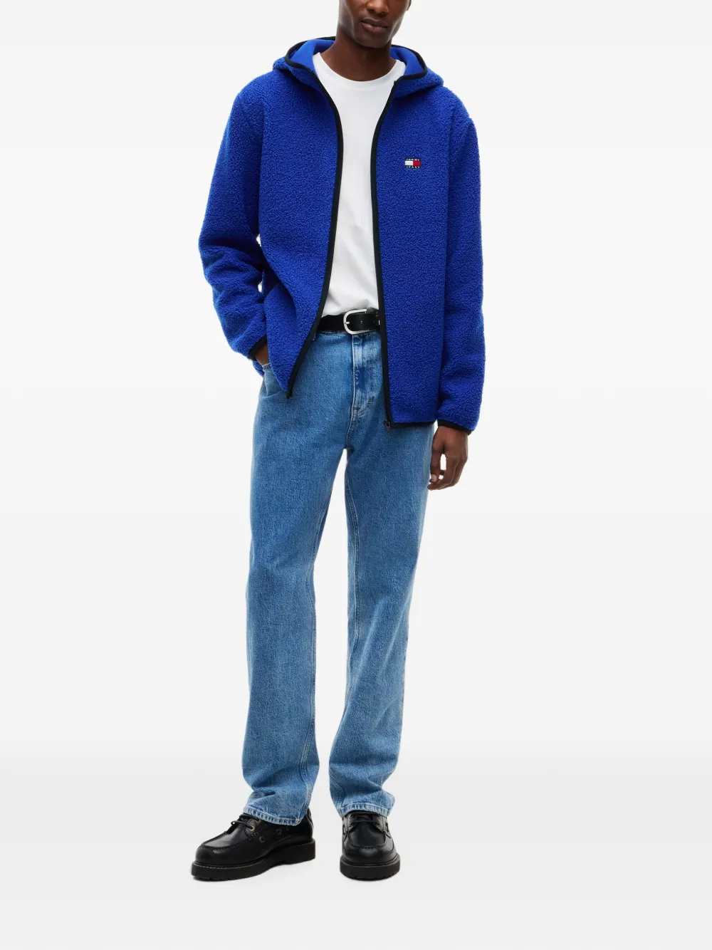Tommy Hilfiger Borg-fleece jack met logopatch Blauw
