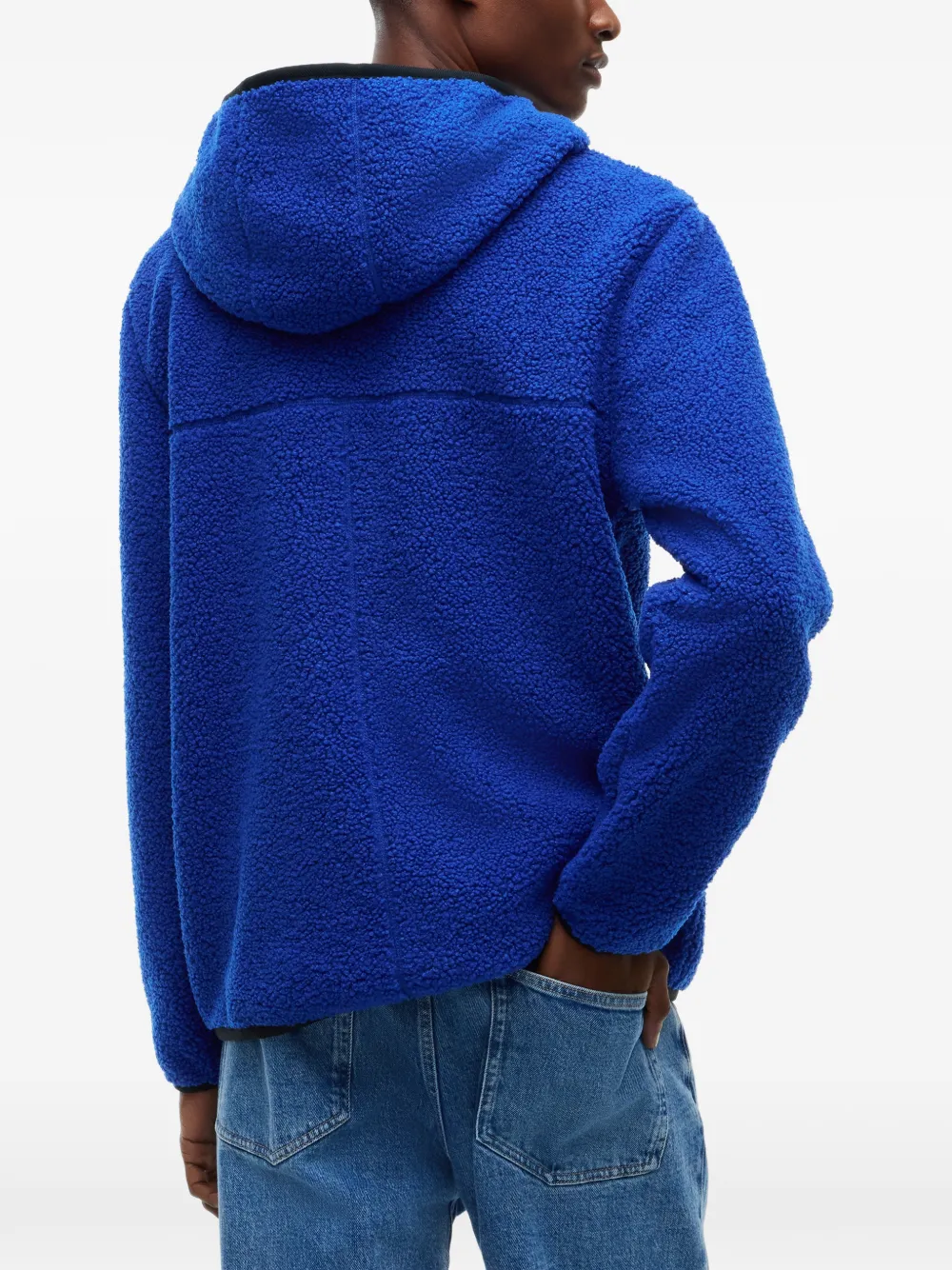 Tommy Hilfiger Borg-fleece jack met logopatch Blauw