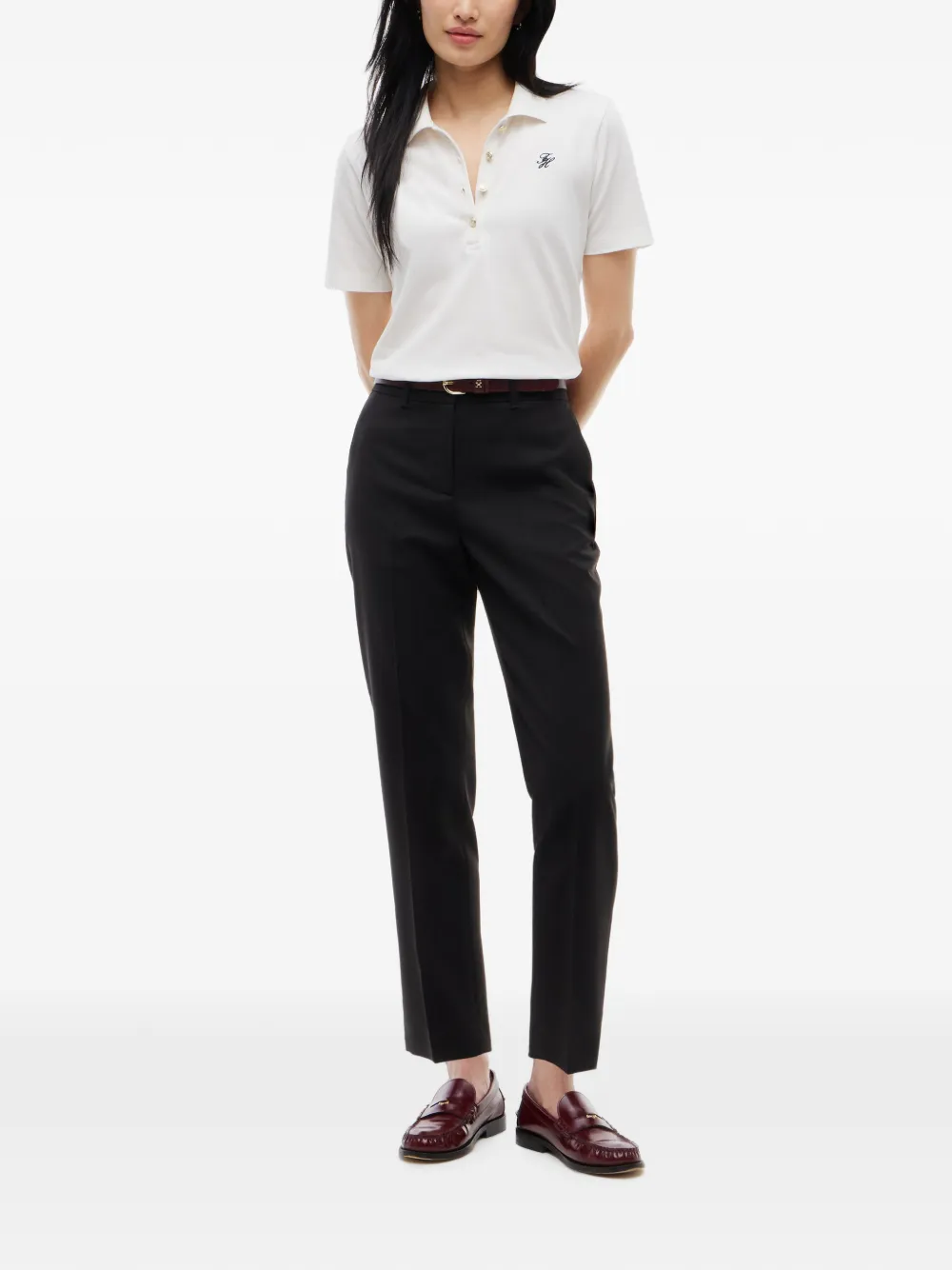 Tommy Hilfiger Geplooide pantalon Zwart