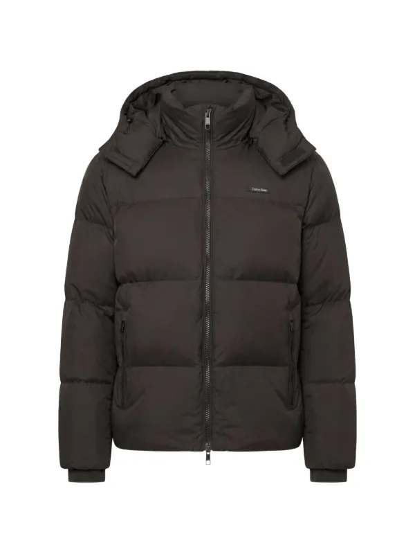 Calvin Klein Hooded Padded Jacket in Brown