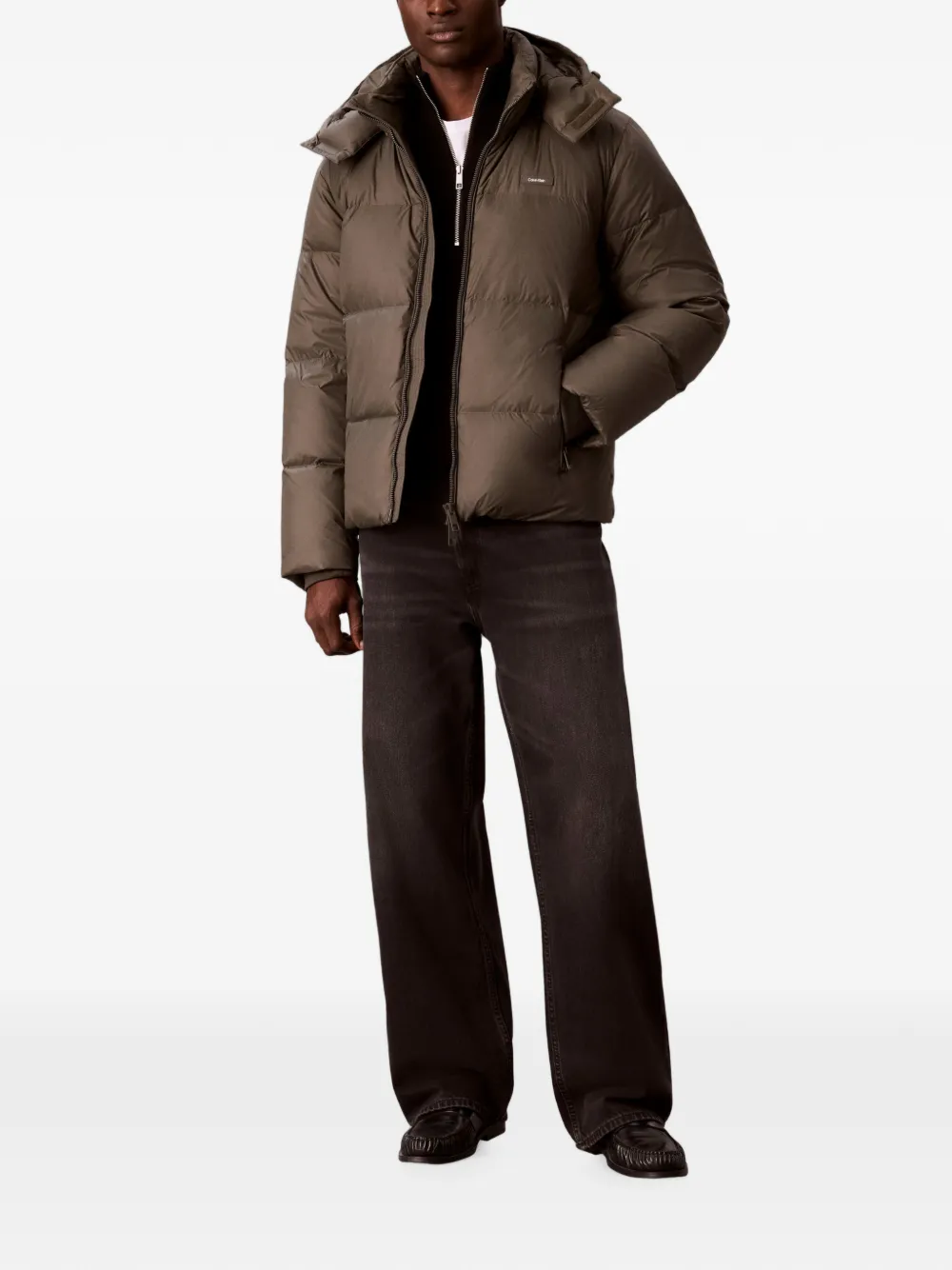 Calvin Klein Gewatteerd jack met capuchon Bruin