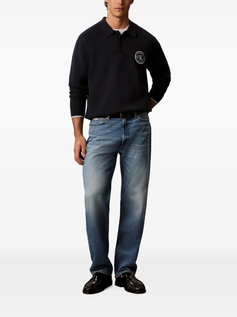 Calvin Klein Varsity polotrui met logopatch Blauw