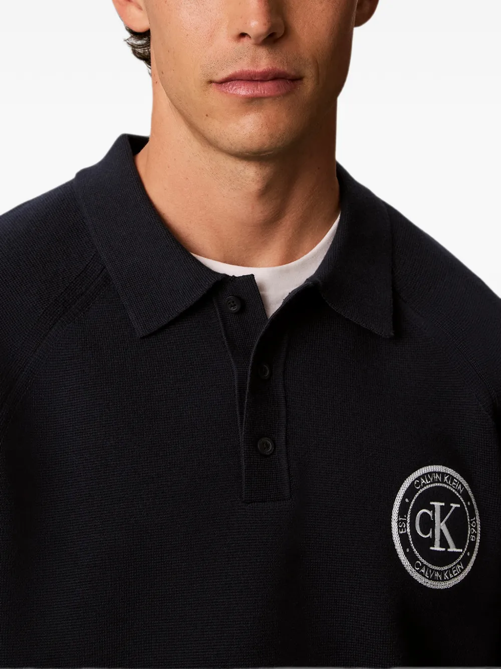 Calvin Klein Varsity polotrui met logopatch Blauw