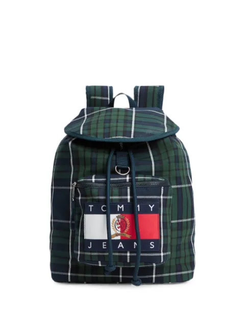 Tommy Hilfiger check-pattern logo-patch backpack