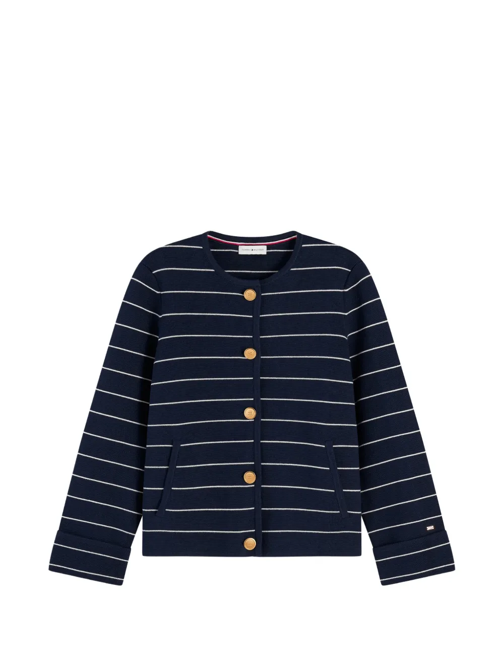 Tommy Hilfiger horizontal-stripe button-up cardigan - Blau