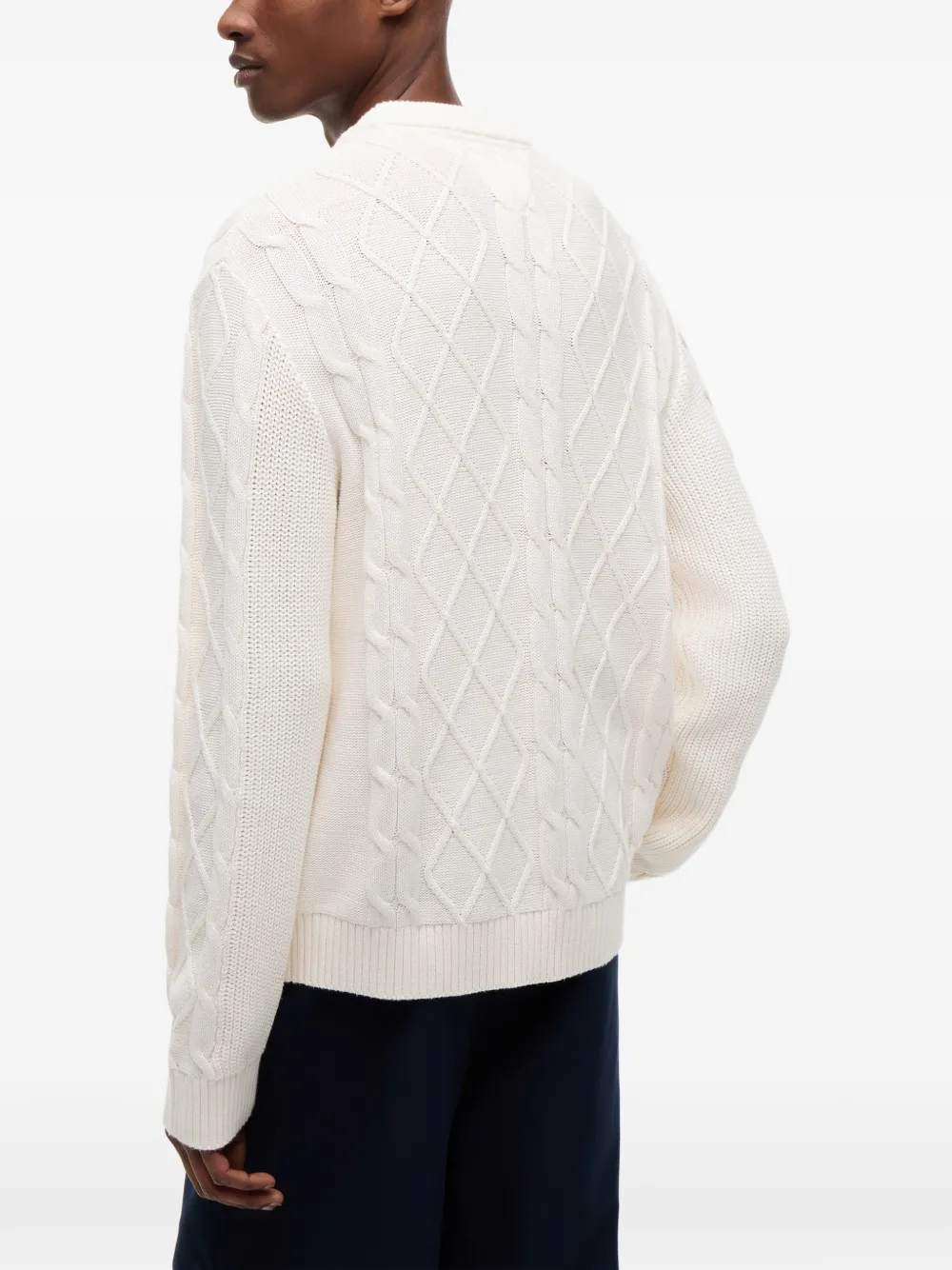Tommy Hilfiger Kabelgebreide trui met logopatch Wit