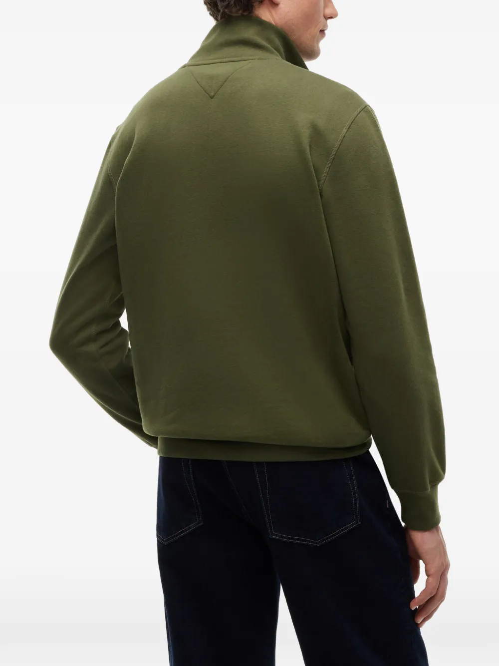 Tommy Hilfiger Trui met geborduurd logo en kwartrits Groen