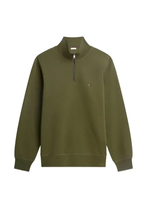 Tommy Hilfiger quarter-zip logo-embroidered sweater
