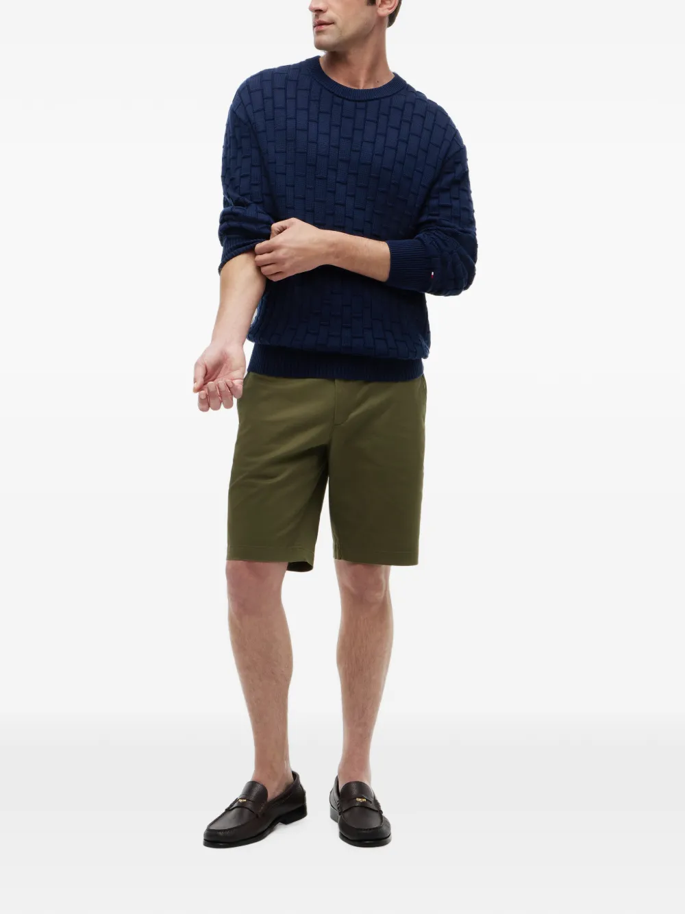 Tommy Hilfiger Geweven trui met ronde hals Blauw