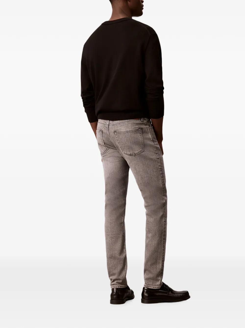 Calvin Klein Skinny jeans met logopatch Grijs