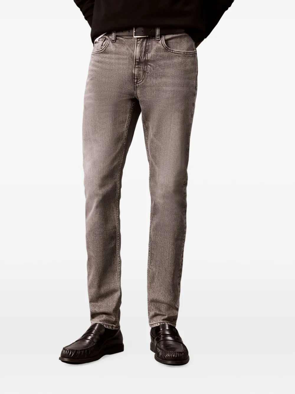Calvin Klein Skinny jeans met logopatch Grijs